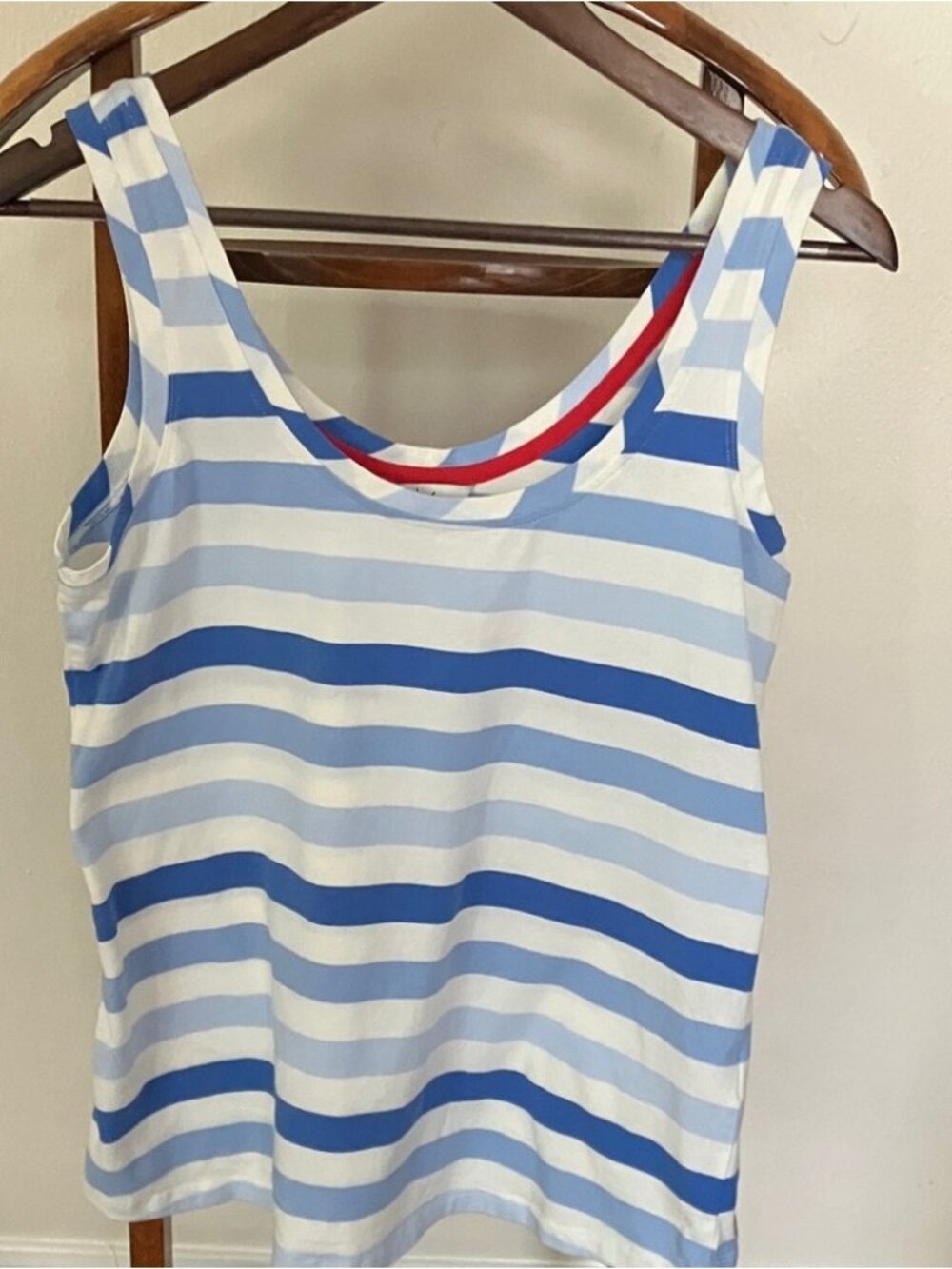 Blue and White Striped Tank Top